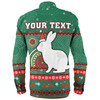 South Sydney Rabbitohs Custom Long Sleeve Shirt - Ugly Xmas And Aboriginal Patterns For Die Hard Fan Long Sleeve Shirt