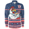 Sydney Roosters Christmas Custom Long Sleeve Shirt - Ugly Xmas And Aboriginal Patterns For Die Hard Fan Long Sleeve Shirt