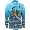 Gold Coast Titans Christmas Custom Long Sleeve Shirt - Ugly Xmas And Aboriginal Patterns For Die Hard Fan Long Sleeve Shirt