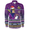 Melbourne Storm Christmas Custom Long Sleeve Shirt - Ugly Xmas And Aboriginal Patterns For Die Hard Fan Long Sleeve Shirt