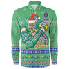 Canberra Raiders Christmas Custom Long Sleeve Shirt - Ugly Xmas And Aboriginal Patterns For Die Hard Fan Long Sleeve Shirt