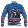 Newcastle Knights Christmas Custom Baseball Jacket - Ugly Xmas And Aboriginal Patterns For Die Hard Fan Baseball Jacket