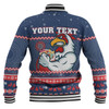 Sydney Roosters Christmas Custom Baseball Jacket - Ugly Xmas And Aboriginal Patterns For Die Hard Fan Baseball Jacket