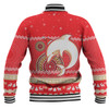 Redcliffe Dolphins Christmas Custom Baseball Jacket - Ugly Xmas And Aboriginal Patterns For Die Hard Fan Baseball Jacket