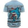 Cronulla-Sutherland Sharks Christmas Custom Baseball Shirt - Ugly Xmas And Aboriginal Patterns For Die Hard Fan Baseball Shirt