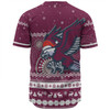 Manly Warringah Sea Eagles Christmas Custom Baseball Shirt - Ugly Xmas And Aboriginal Patterns For Die Hard Fan Baseball Shirt