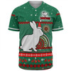 South Sydney Rabbitohs Custom Baseball Shirt - Ugly Xmas And Aboriginal Patterns For Die Hard Fan Baseball Shirt