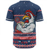 Sydney Roosters Christmas Custom Baseball Shirt - Ugly Xmas And Aboriginal Patterns For Die Hard Fan Baseball Shirt
