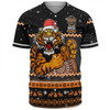 Wests Tigers Christmas Custom Baseball Shirt - Ugly Xmas And Aboriginal Patterns For Die Hard Fan Baseball Shirt