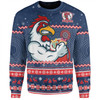 Sydney Roosters Christmas Custom Sweatshirt - Ugly Xmas And Aboriginal Patterns For Die Hard Fan Sweatshirt