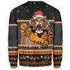 Wests Tigers Christmas Custom Sweatshirt - Ugly Xmas And Aboriginal Patterns For Die Hard Fan Sweatshirt