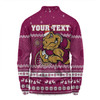 Queensland Cane Toads Christmas Custom Long Sleeve Polo Shirt - Ugly Xmas And Aboriginal Patterns For Die Hard Fan Long Sleeve Polo Shirt