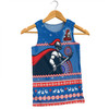 Newcastle Knights Christmas Custom Men Singlet - Ugly Xmas And Aboriginal Patterns For Die Hard Fan Men Singlet