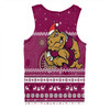 Queensland Cane Toads Christmas Custom Men Singlet - Ugly Xmas And Aboriginal Patterns For Die Hard Fan Men Singlet