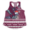 Manly Warringah Sea Eagles Christmas Custom Women Racerback Singlet - Ugly Xmas And Aboriginal Patterns For Die Hard Fan Women Racerback Singlet