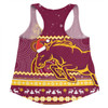 Brisbane Broncos Christmas Custom Women Racerback Singlet - Ugly Xmas And Aboriginal Patterns For Die Hard Fan Women Racerback Singlet