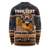 Wests Tigers Christmas Custom Long Sleeve T-shirt - Ugly Xmas And Aboriginal Patterns For Die Hard Fan Long Sleeve T-shirt