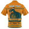 Australia Wallabies Christmas Custom Zip Polo Shirt - Ugly Xmas And Aboriginal Patterns For Die Hard Fan Zip Polo Shirt