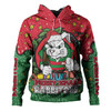 South Sydney Rabbitohs Custom Hoodie - Merry Christmas Our Beloved Team With Aboriginal Dot Art Pattern Hoodie