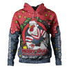 Sydney Roosters Christmas Custom Hoodie - Merry Christmas Our Beloved Team With Aboriginal Dot Art Pattern Hoodie