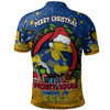 Parramatta Eels Christmas Custom Polo Shirt - Merry Christmas Our Beloved Team With Aboriginal Dot Art Pattern Polo Shirt