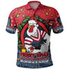 Sydney Roosters Christmas Custom Polo Shirt - Merry Christmas Our Beloved Team With Aboriginal Dot Art Pattern Polo Shirt