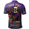 Melbourne Storm Christmas Custom Polo Shirt - Merry Christmas Our Beloved Team With Aboriginal Dot Art Pattern Polo Shirt