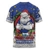Canterbury-Bankstown Bulldogs Christmas Custom T-Shirt - Merry Christmas Our Beloved Team With Aboriginal Dot Art Pattern T-Shirt