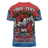 Newcastle Knights Christmas Custom T-shirt - Merry Christmas Our Beloved Team With Aboriginal Dot Art Pattern T-shirt