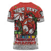 St. George Illawarra Dragons Christmas Custom T-shirt - Merry Christmas Our Beloved Team With Aboriginal Dot Art Pattern T-shirt