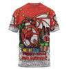 St. George Illawarra Dragons Christmas Custom T-shirt - Merry Christmas Our Beloved Team With Aboriginal Dot Art Pattern T-shirt