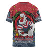 Sydney Roosters Christmas Custom T-Shirt - Merry Christmas Our Beloved Team With Aboriginal Dot Art Pattern T-Shirt