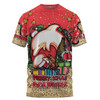 Redcliffe Dolphins Christmas Custom T-shirt - Merry Christmas Our Beloved Team With Aboriginal Dot Art Pattern T-shirt
