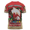 Redcliffe Dolphins Christmas Custom T-shirt - Merry Christmas Our Beloved Team With Aboriginal Dot Art Pattern T-shirt