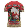 Redcliffe Dolphins Christmas Custom T-shirt - Merry Christmas Our Beloved Team With Aboriginal Dot Art Pattern T-shirt