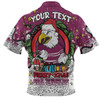 Manly Warringah Sea Eagles Christmas Custom Hawaiian Shirt - Merry Christmas Our Beloved Team With Aboriginal Dot Art Pattern Hawaiian Shirt