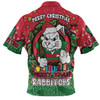 South Sydney Rabbitohs Custom Hawaiian Shirt - Merry Christmas Our Beloved Team With Aboriginal Dot Art Pattern Hawaiian Shirt