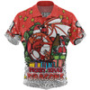 St. George Illawarra Dragons Christmas Custom Hawaiian Shirt - Merry Christmas Our Beloved Team With Aboriginal Dot Art Pattern Hawaiian Shirt