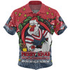 Sydney Roosters Christmas Custom Hawaiian Shirt - Merry Christmas Our Beloved Team With Aboriginal Dot Art Pattern Hawaiian Shirt