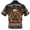 Wests Tigers Christmas Custom Hawaiian Shirt - Merry Christmas Our Beloved Team With Aboriginal Dot Art Pattern Hawaiian Shirt