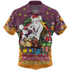 Brisbane Broncos Christmas Custom Hawaiian Shirt - Merry Christmas Our Beloved Team With Aboriginal Dot Art Pattern Hawaiian Shirt