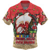 Redcliffe Dolphins Christmas Custom Hawaiian Shirt - Merry Christmas Our Beloved Team With Aboriginal Dot Art Pattern Hawaiian Shirt