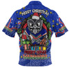 New Zealand Warriors Christmas Custom Hawaiian Shirt - Merry Christmas Our Beloved Team With Aboriginal Dot Art Pattern Hawaiian Shirt