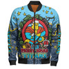 Gold Coast Titans Christmas Custom Bomber Jacket - Merry Christmas Our Beloved Team With Aboriginal Dot Art Pattern Bomber Jacket