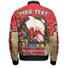 Redcliffe Dolphins Christmas Custom Bomber Jacket - Merry Christmas Our Beloved Team With Aboriginal Dot Art Pattern Bomber Jacket