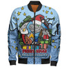 New South Wales Cockroaches Christmas Custom Bomber Jacket - Merry Christmas Our Beloved Team With Aboriginal Dot Art Pattern Bomber Jacket