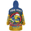 Parramatta Eels Christmas Custom Snug Hoodie - Merry Christmas Our Beloved Team With Aboriginal Dot Art Pattern Snug Hoodie