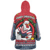 Sydney Roosters Christmas Custom Snug Hoodie - Merry Christmas Our Beloved Team With Aboriginal Dot Art Pattern Snug Hoodie
