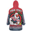 Sydney Roosters Christmas Custom Snug Hoodie - Merry Christmas Our Beloved Team With Aboriginal Dot Art Pattern Snug Hoodie
