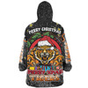 Wests Tigers Christmas Custom Snug Hoodie - Merry Christmas Our Beloved Team With Aboriginal Dot Art Pattern Snug Hoodie